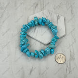 BR251230-65               Blue turquoise nuggets stretch Bracelet