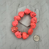 BR251230-71                Orange turquoise stone nuggets stretch Bracelet