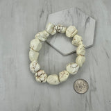 BR251230-73                White turquoise stone nuggets stretch Bracelet