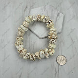 BR251230-74             White turquoise stone nuggets stretch Bracelet