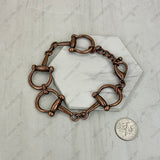 BR260530-01-COPPER             Copper metal horse bite charm chain Bracelet
