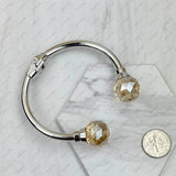 BRS240212-30                Silver metal with black crystal Bracelet