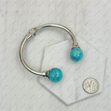 BRS240212-33            Silver metal with turquoise bangle