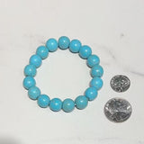 BRY250707-01                    12'' Blue turquoise stone beads straight Bracelet