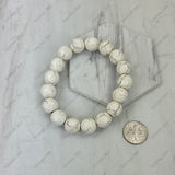 BRZ230905-01                     Blue face cut turquoise stone beads stretch Bracelet