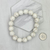 BRZ230905-01                              Blue turquoise stone beads bracelet