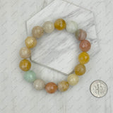 BRZ230905-04                         Yellow face cut agate beads Bracelet.