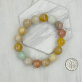 BRZ230905-04                         Yellow face cut agate beads Bracelet.