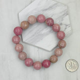 BRZ230905-08                    Pink face cut agate beads Bracelet.