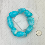 BRZ240708-01                       Blue jade stone nuggets bracelets