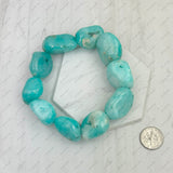 BRZ240708-01                       Blue jade stone nuggets bracelets