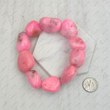 BRZ240708-01                       Blue jade stone nuggets bracelets