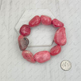 BRZ240708-05            Red jade stone nuggets bracelets