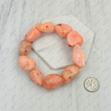 BRZ240708-05            Red jade stone nuggets bracelets