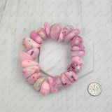BRZ240708-08                     Blue jade stone flat nuggets bracelets