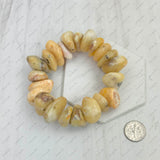 BRZ240708-08                     Blue jade stone flat nuggets bracelets