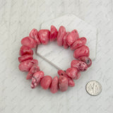 BRZ240708-12                     Red jade stone flat nuggets bracelets