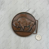 BUC200330-02             Large Copper metal Buffalo Belt buckle