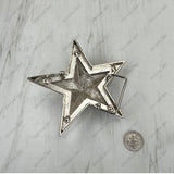 BUK260119-02                            Silver metal with clear crystal beads Star Belt Buckle