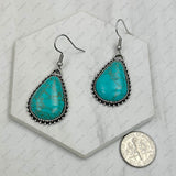 CER240805-04-SILVER-BLUE          Silver metal with blue turquoise stone Earrings