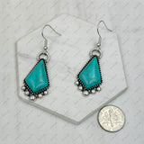 CER240805-05-SILVER-BLUE          Silver metal with blue turquoise stone Earrings