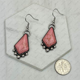 CER240805-05-SILVER-BLUE          Silver metal with blue turquoise stone Earrings