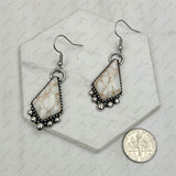 CER240805-05-SILVER-BLUE          Silver metal with blue turquoise stone Earrings