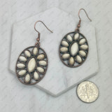 CER240805-06-COPPER-BLUE           Copper metal with blue turquoise stone Earrings