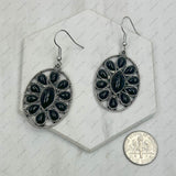 CER240805-06-SILVER-BLUE          Silver metal with blue turquoise stone Earrings