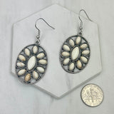 CER240805-06-SILVER-BLUE          Silver metal with blue turquoise stone Earrings