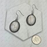 CER240805-07-SILVER-BLUE          Silver metal with blue turquoise stone Earrings