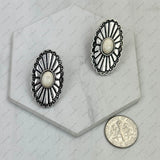 CER240805-09-SILVER-BLUE          Silver metal with blue turquoise stone Earrings