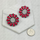 CER240805-10-SILVER-BLUE          Silver metal with blue turquoise stone Earrings