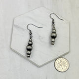 CER241125-09-SILVER            Silver Navajo pearl beads Earrings