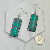 CER241125-13-BLUE                Silver metal with blue turquoise stone Earrings