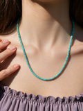 NKZ030524-28              16 inches 4mm roundel blue turquoise stone beads Necklace
