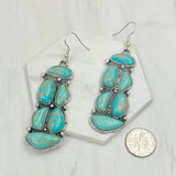 ER0240715-01-GREEN                     Silver metal with green turquoise stone Earrings