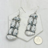 ER0240715-01-WHITE              Silver metal with white turquoise stone Earrings