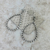 ER191230-02-WHITE    Silver with white stone teardrop Earrings