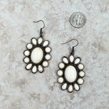 ER210131-07-WHITE-COOPER     Cooper with white stone concho Earrings