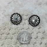 ER210920-02-SILVER     Silver concho post Earrings