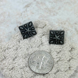 ER210920-04-ANTIQUE SILVER     Antique silver square post Earrings