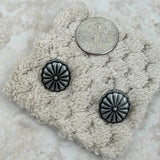 ER210920-05-ANTIQUE SILVER    Antique silver concho post Earrings