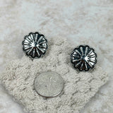 ER220330-03-SILVER    Silver concho post Earrings