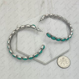 ER221015-07-BLACK            Silver metal with black stone Earrings