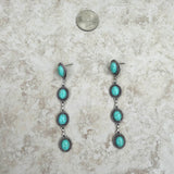 ER221115-04-BLUE    4 tiers blue turquoise stone dangle Earring