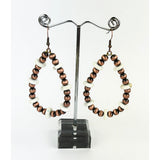 ER221215-01-WHITE-COPPER    Copper Navajo pearl with white roundel stone teardrop earring