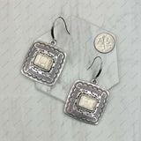 ER231205-01-BLUE                     Silver metal with blue turquoise stone beads Earrings