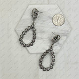 ER231217-05                          Silver metal concho with teardrop Earrings