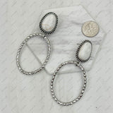 ER231217-11                  Silver metal with blue turquoise stone Earrings